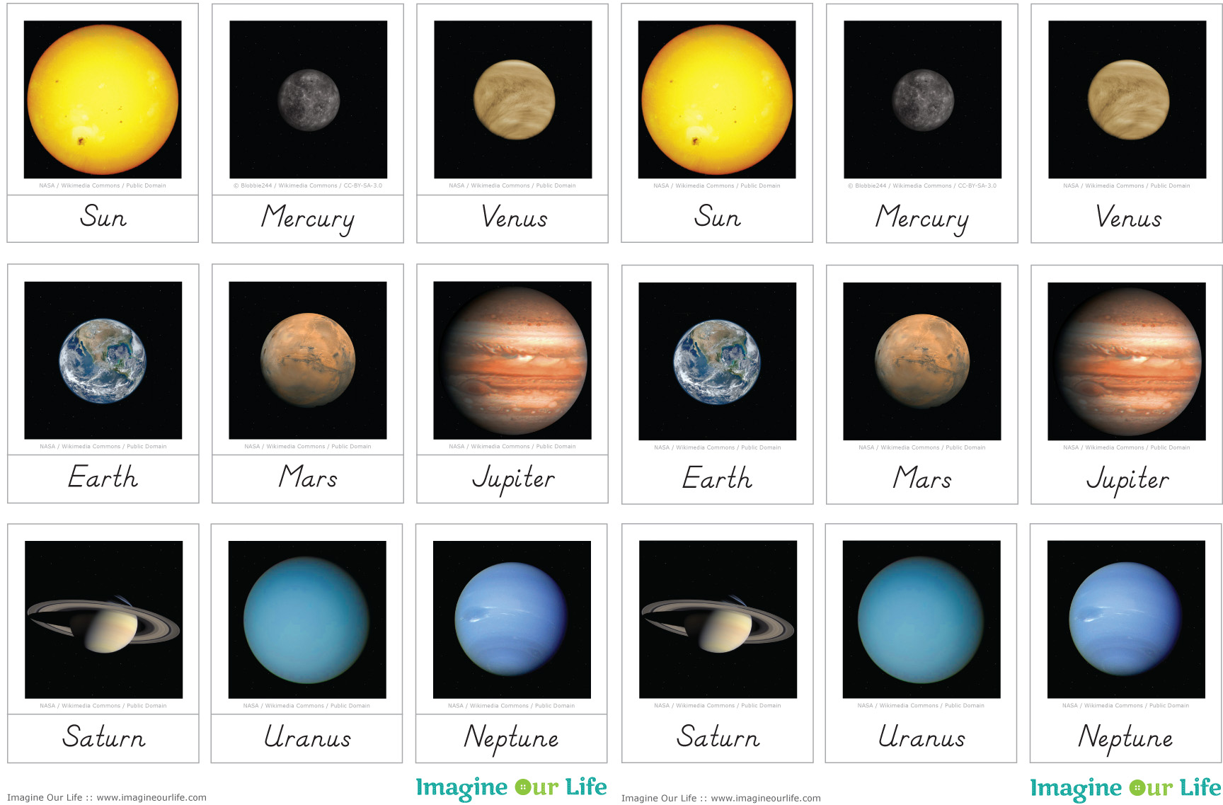 Free Printable Planets Cards