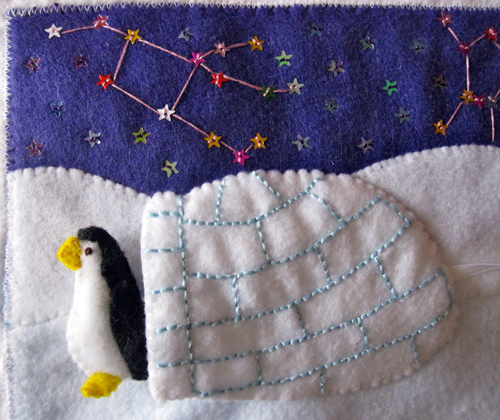 Penguin & Igloo Quiet Book Page