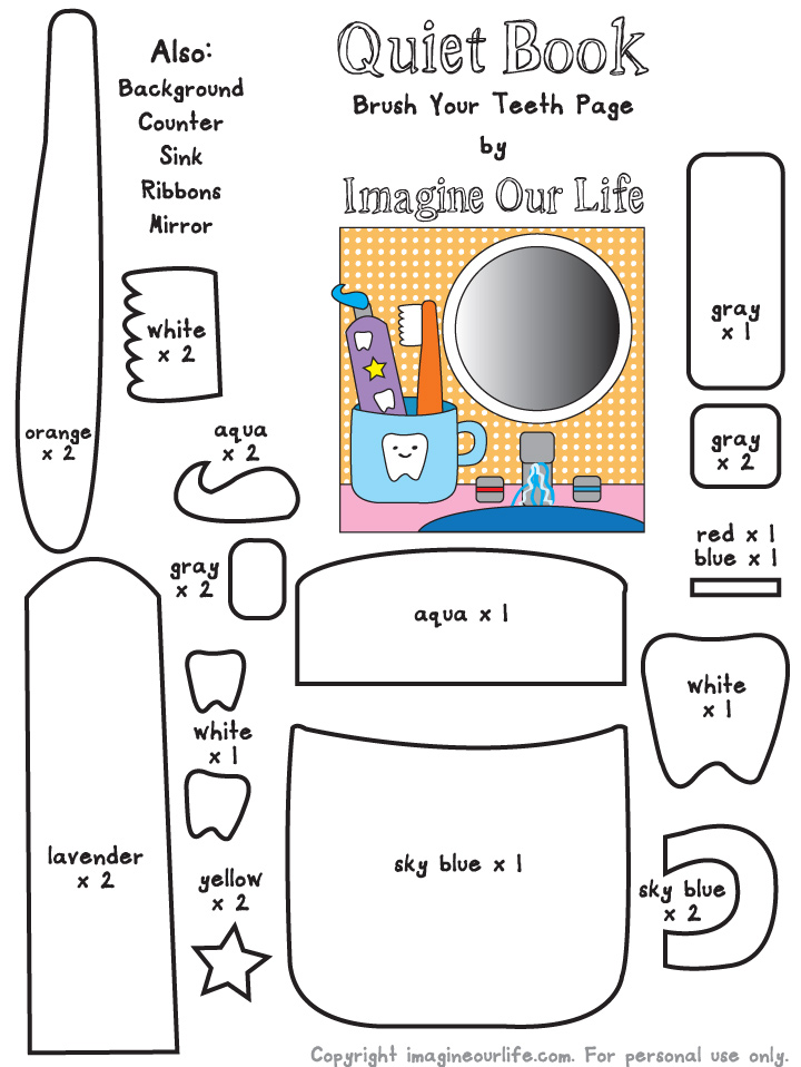 Brush Your Teeth Quiet Book Page | Imagine Our Life