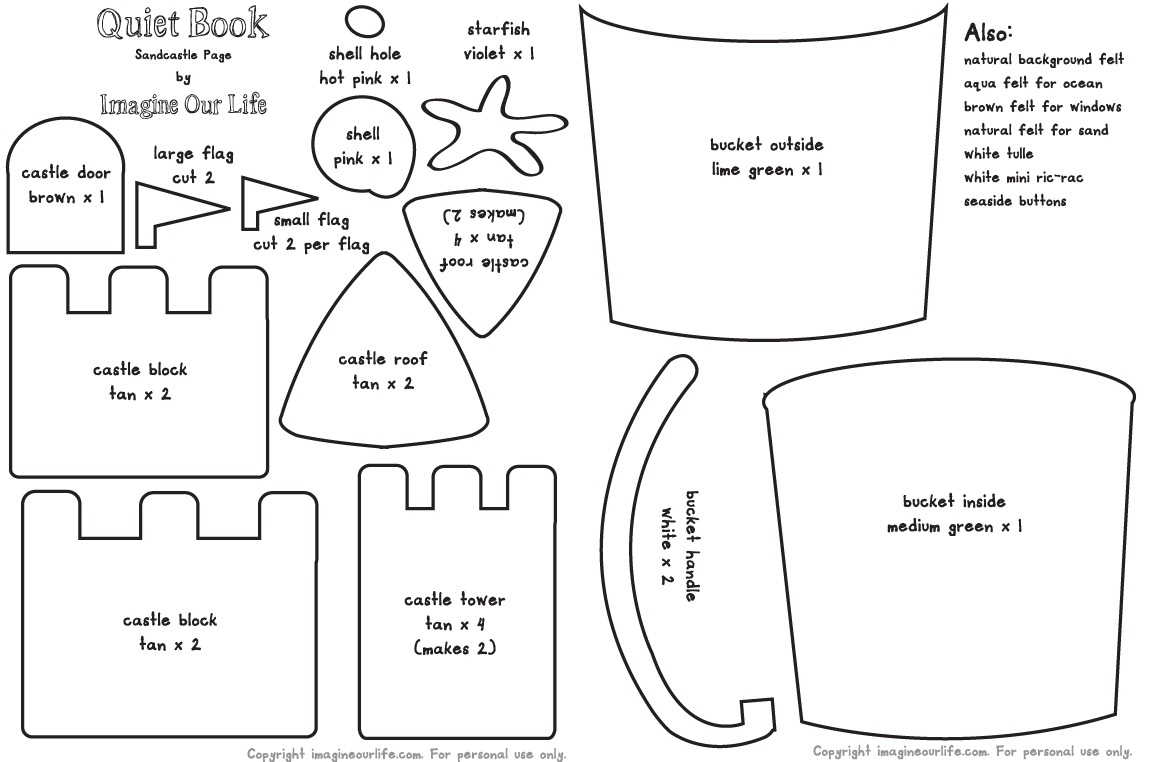 Sandcastle Quiet Book Page | Imagine Our Life