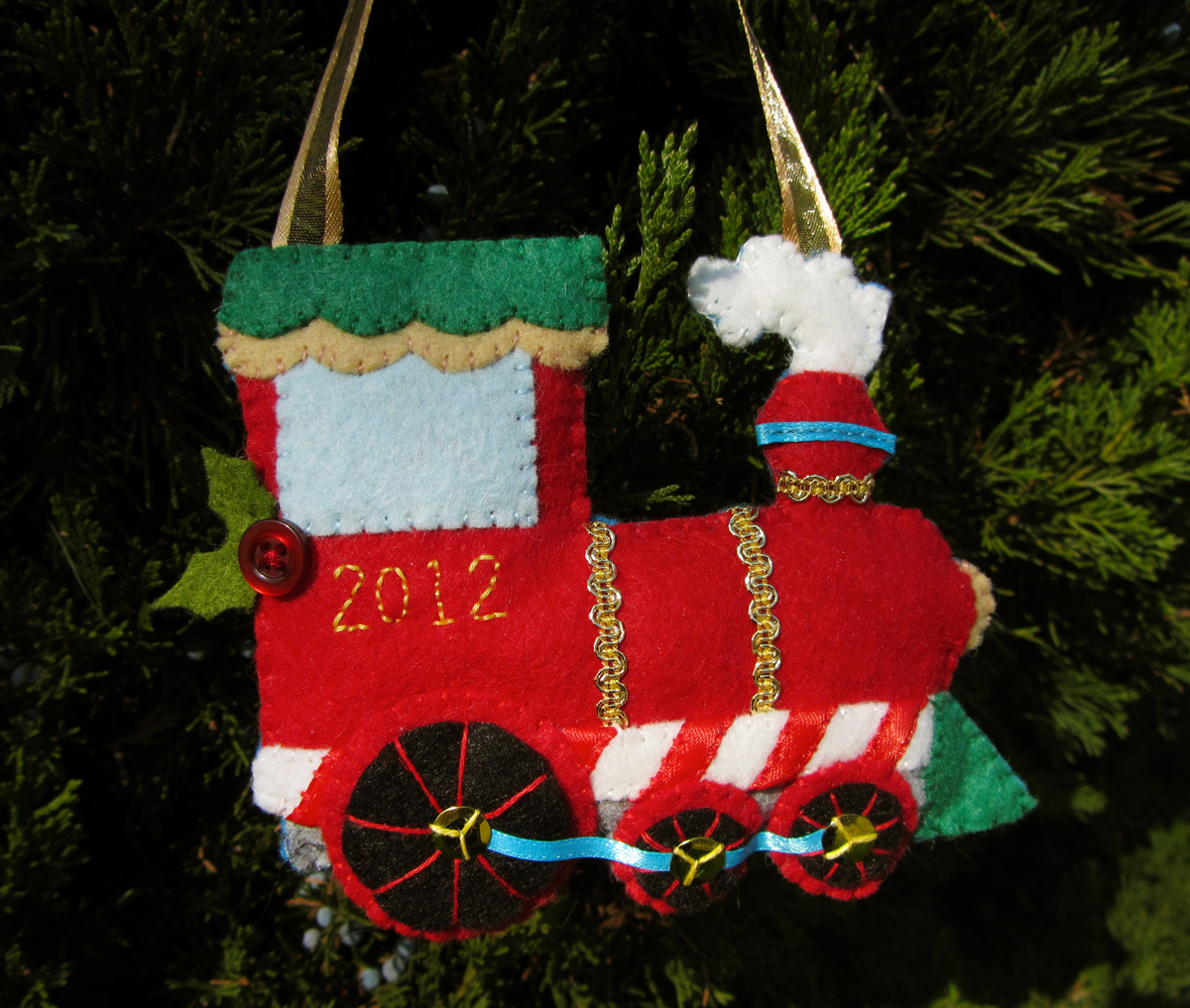 Felt Holiday Train Ornament Imagine Our Life