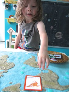 Montessori Continents Map & Quietbook with 3-Part Cards