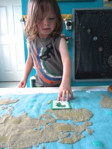 Montessori Continents Map & Quietbook with 3-Part Cards