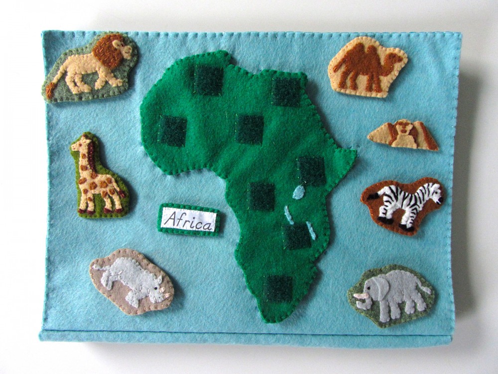 Animals of Africa for the Montessori Wall Map & Quietbook