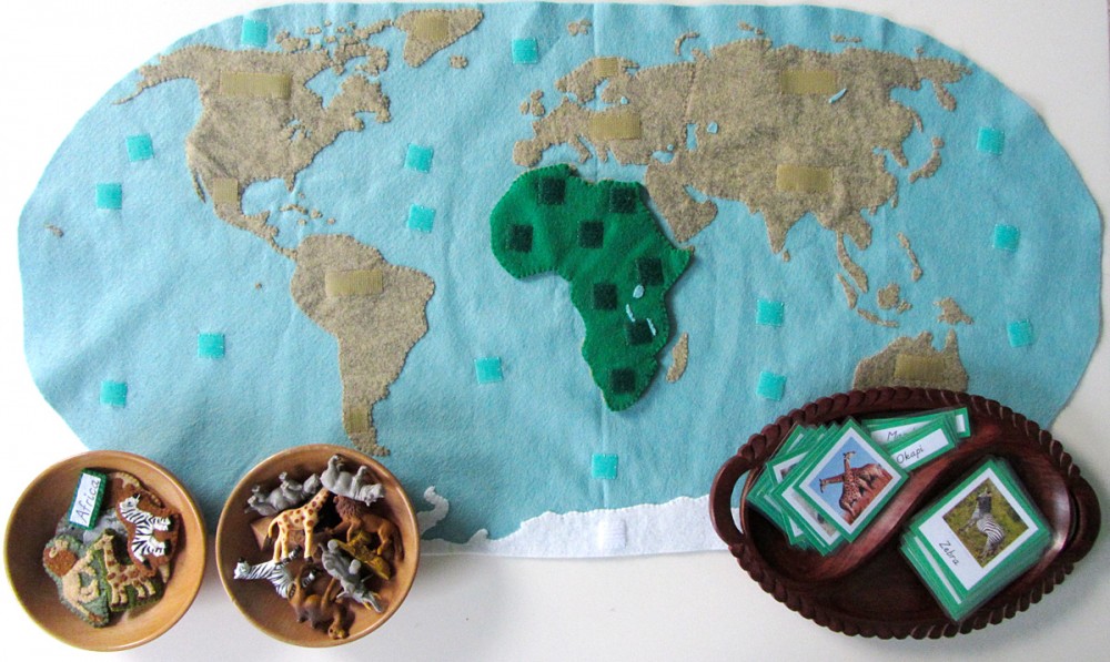 Animals of Africa for the Montessori Wall Map & Quietbook with Printables