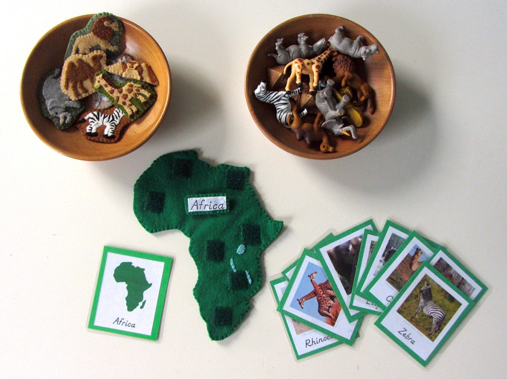 Animals of Africa for the Montessori Wall Map & Quietbook with Printables