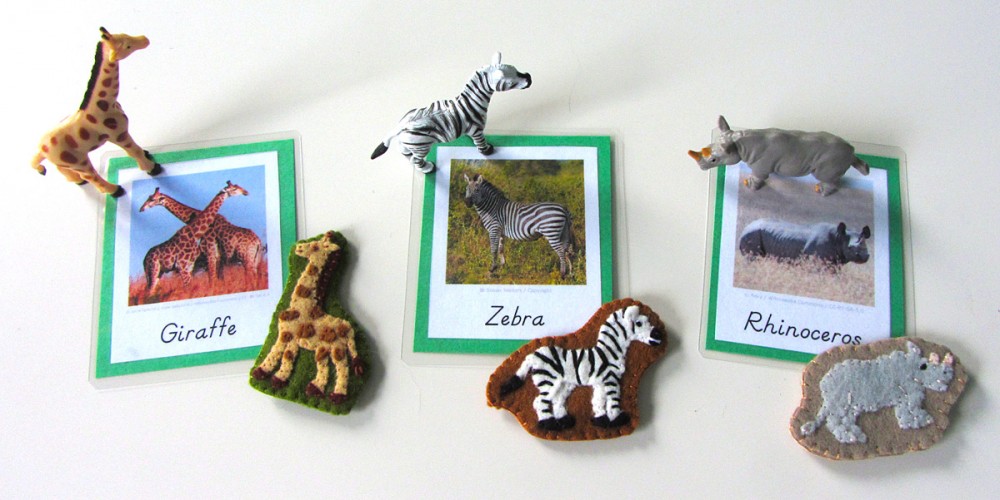 Animals of Africa for the Montessori Wall Map & Quietbook
