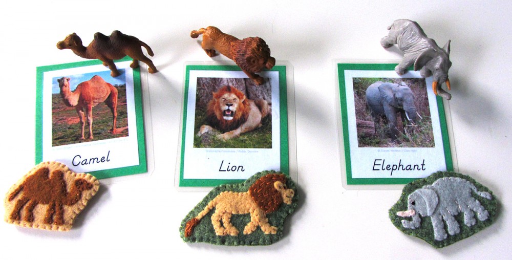 Animals of Africa for the Montessori Wall Map & Quietbook