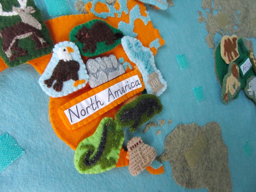 Animals of North America for the Montessori Wall Map & Quietbook with Printables