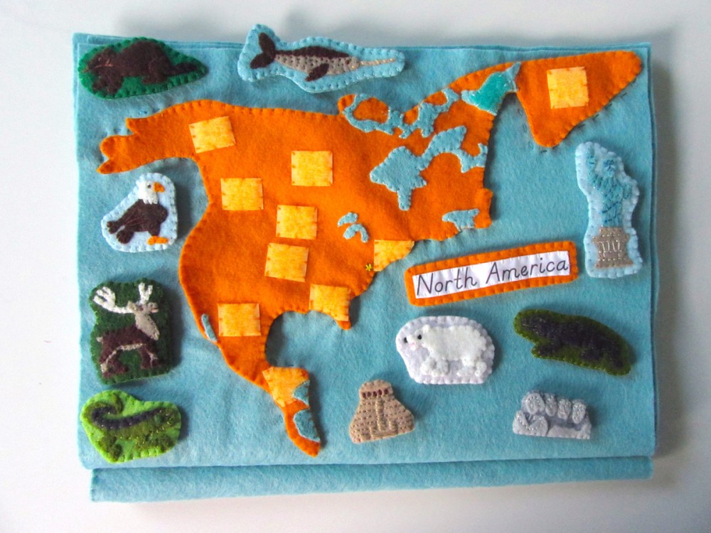 Animals of North America for the Montessori Wall Map & Quietbook with Printables