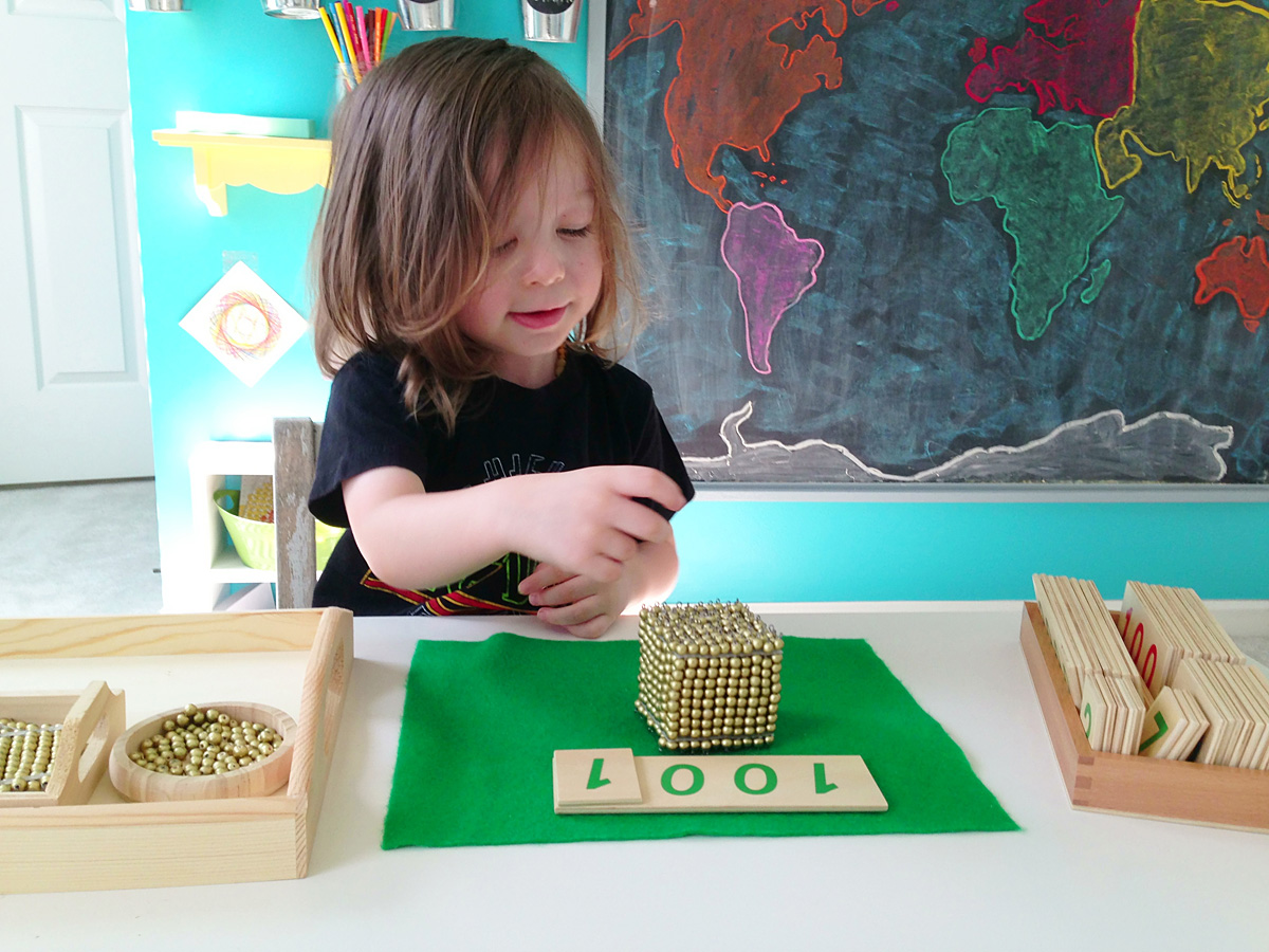 Montessori Materials Golden Bead Chain of 100 and 1000