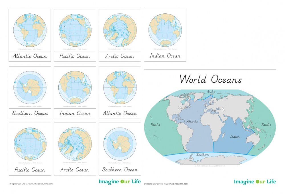 Montessori Ocean 3-Part Cards & Control Chart