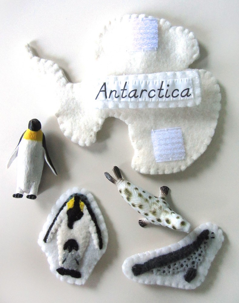 Animals of Antarctica for the Montessori Wall Map & Quietbook with Printables