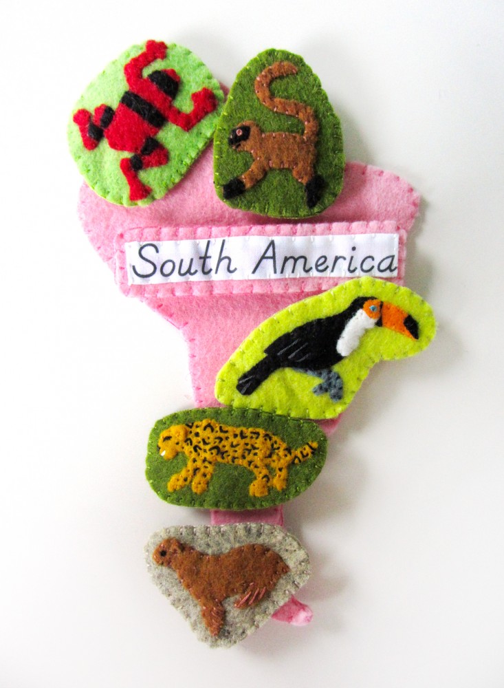 Animals of South America for the Montessori Wall Map & Quietbook with Printables