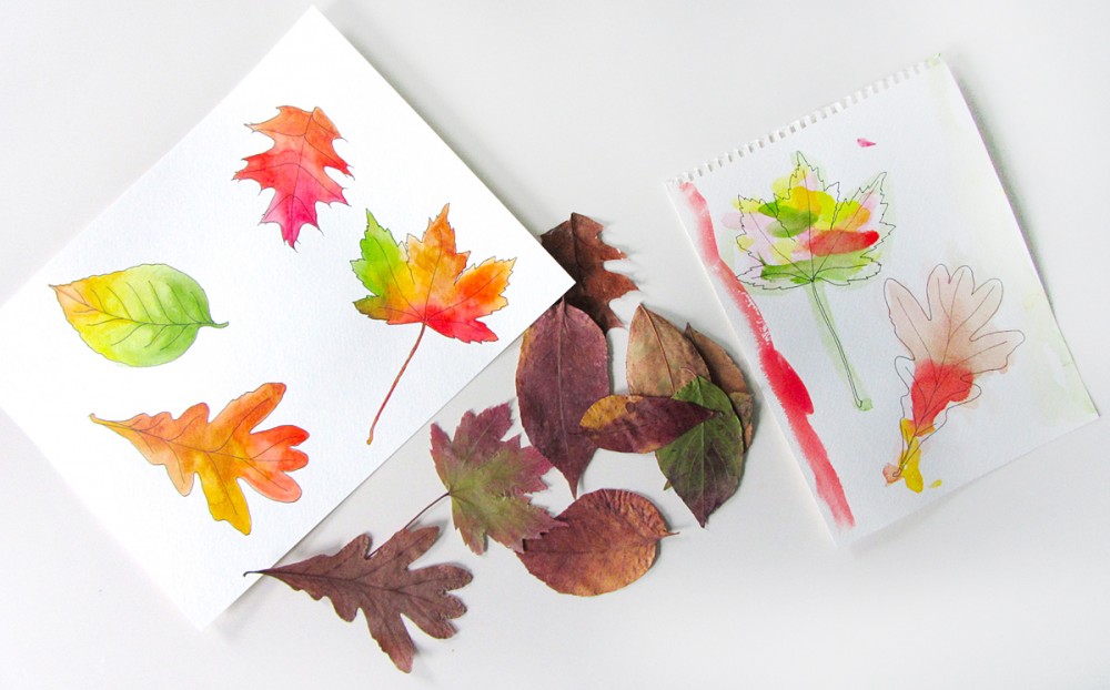 Autumn Leaf Watercolors