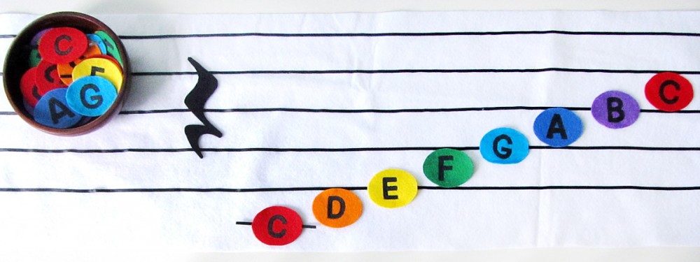 Preschool Handbells: New-Sew Felt Musical Notes and Printables