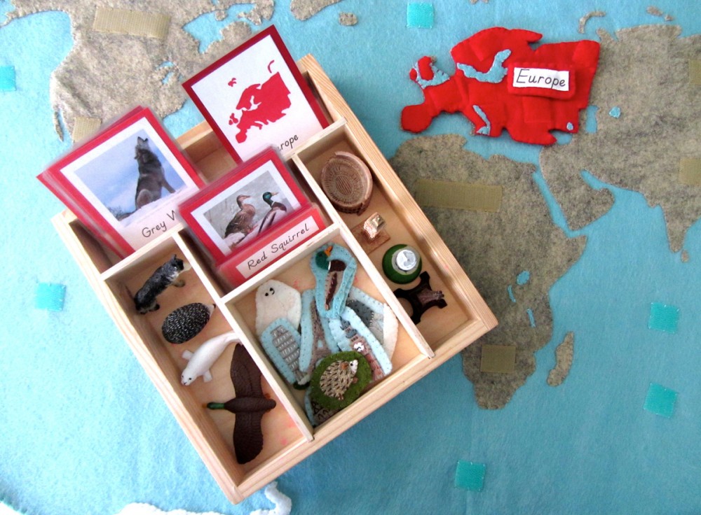 Animals of Europe for the Montessori Wall Map & Quietbook with Printables