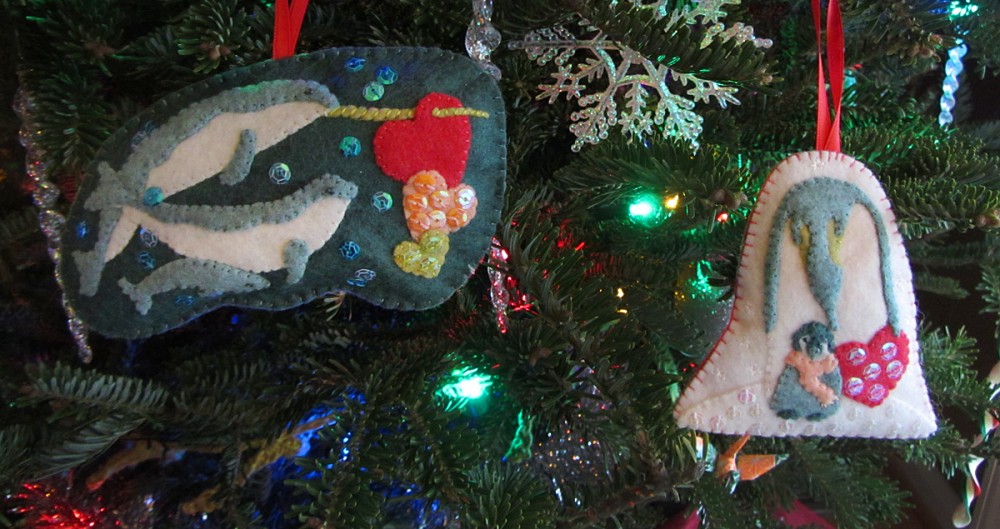 Polar Family Felt Ornament Patterns – Narwhals & Penguins