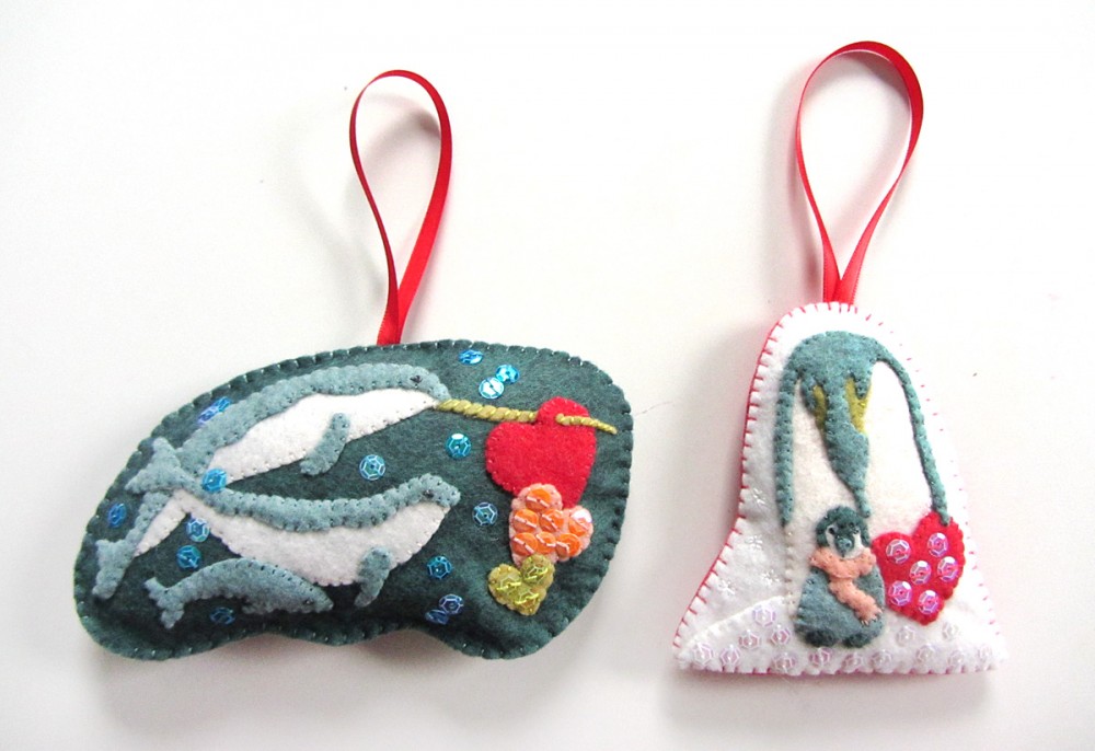 Polar Family Felt Ornament Patterns – Narwhals & Penguins