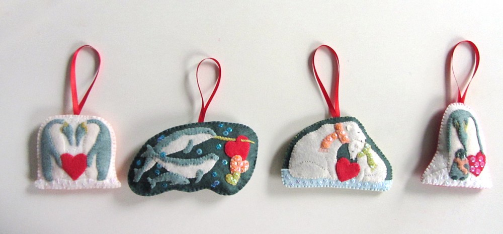 Polar Family Felt Ornament Patterns – Narwhals & Penguins