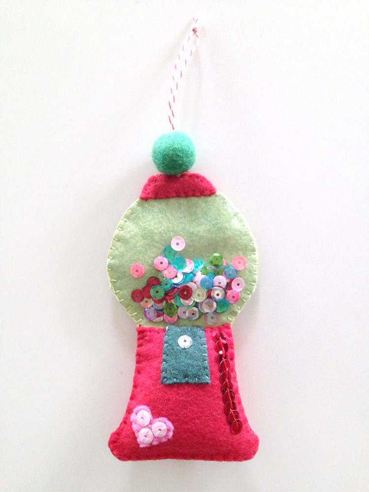 Felt Gumball Machine Ornament