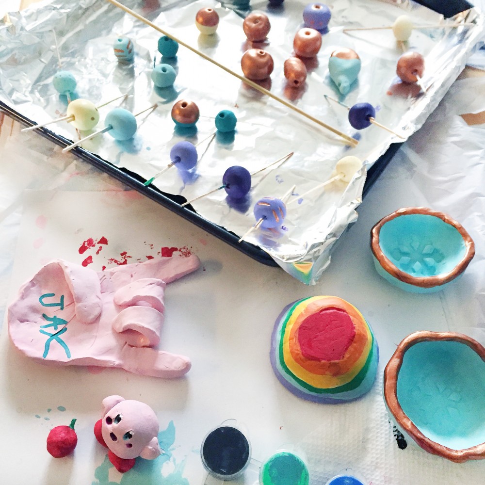 Colorful Clay Jewelry Craft for Kids
