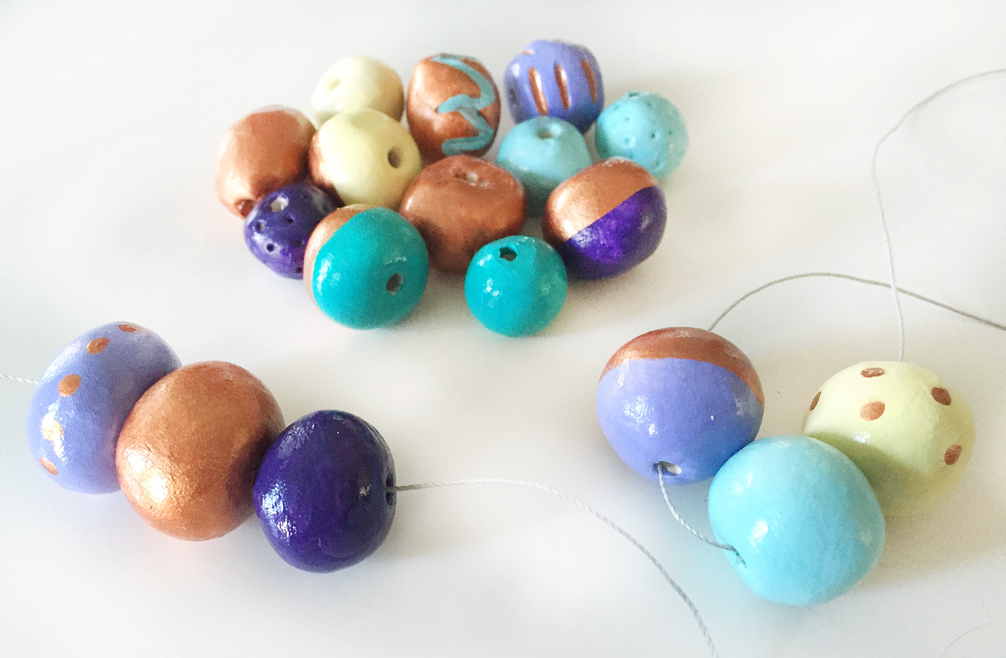  Clay Beads Set, 18 Colors DIY Clay Beads String Hole